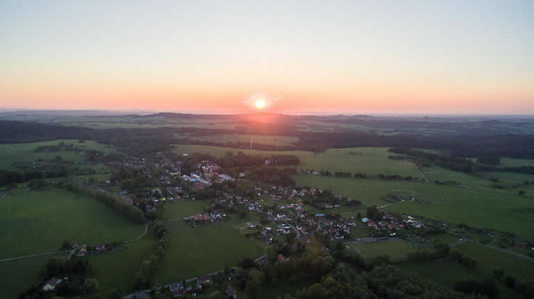 sunset over the Free Haven’s House